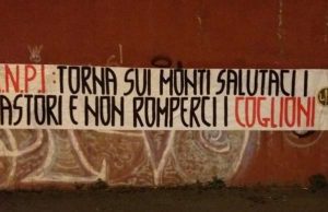 Striscioni dei giovani di Lotta Studentesca (FN) in Liguria: Anpi non rompere più