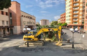 Ad Albenga iniziati i lavori nella piazza della stazione ferroviaria