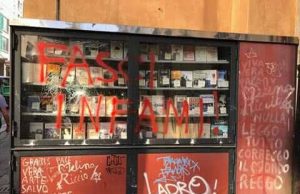 Fasci infami: Antifa imbrattano vetrina libreria di Genova. Solidarietà da FN