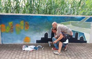 I murales di Soriani a Dente a Quiliano per il crollo del Morandi