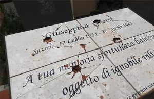 Nuovo danneggiamento della lapide di Giuseppina Ghersi
