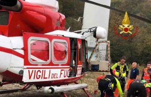 Biker tedesco salvato dai VVF a Melonio