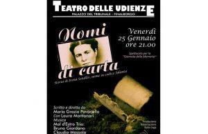 Nomi di carta, uno spettacolo per la Giornata della Memoria