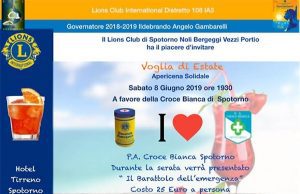 Voglia d’estate, l’apericena solidale per la Croce Bianca di Spotorno