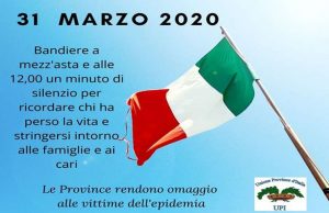 Covid-19, un minuto di silenzio per le vittime e gli eroi