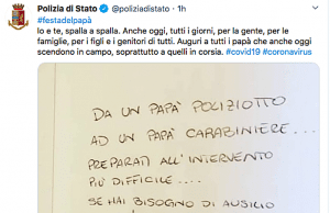 I particolari auguri su Twitter della polizia a tutti i papà