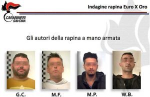 Sgominata dai carabinieri banda autori rapina al compra oro di Pietra Ligure