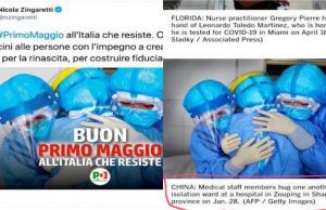Auguri Italia che resiste, ma il Pd pubblica foto di medici cinesi: gaffe di Zingaretti