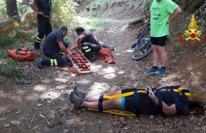 Biker cade a Rocchetta di Cairo: soccorso dai VVF