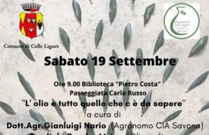 A Celle Ligure una speciale giornata dedicata all’olio
