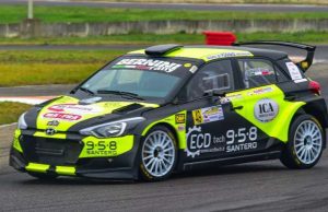 Roberto Malvasio contento della prima con la Hyundai i20 Roberto Malvasio allo slalom "Busalla - Crocefieschi"