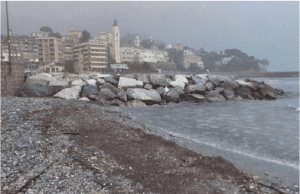 Recco, lavori di consolidamento della scogliera di levante