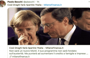 Becchi: Draghi non sarà un nuovo Monti e così farà ripartire l’Italia. Niente austerità