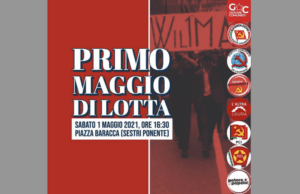 Primo maggio, a Sestri Ponente alle 16.30 presidio unitario dei lavoratori