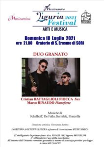 A Sori il concerto del Duo Granato