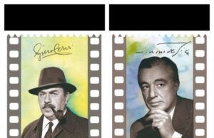Due francobolli di Poste Italiane per Gino Cervi e Vittorio De Sica Due francobolli di Poste Italiane