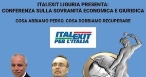 Oggi a Genova incontro di Italexit sulla sovranità economica e giuridica