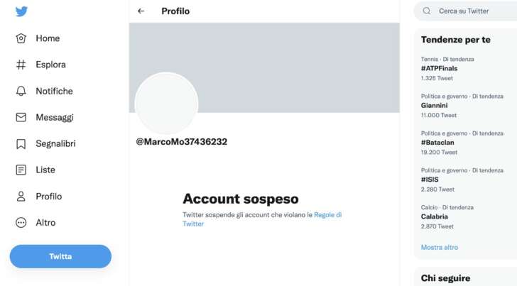 Twitter sospende l’account dell’Avvocato Marco Mori