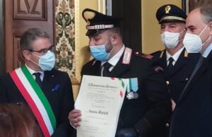 Comandante Amedeo Bartoli, stazione Carabinieri Recco: Onorificenza al Merito