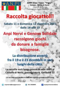 Raccolta di giocattoli all'ANPI di Nervi