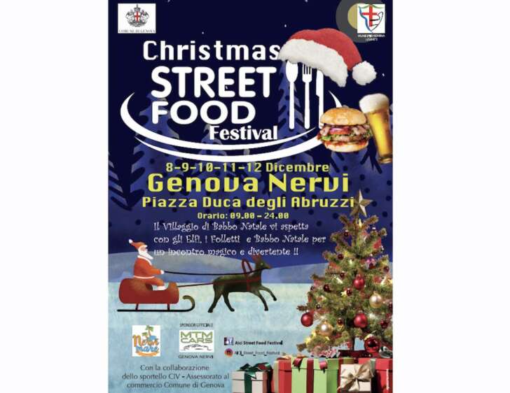 A Nervi dall’8 al 12 dicembre arriva il Christmas Street Food Festival