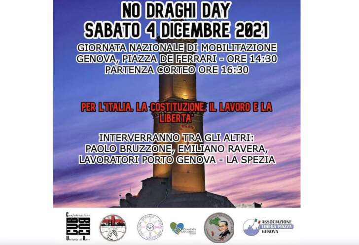 Oggi flash mob a Genova per il No Draghi day