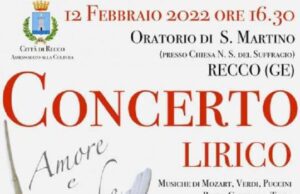 Recco, concerto lirico nell’Oratorio di San Martino