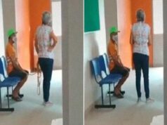 Moglie lega con la corda il marito e lo trascina a vaccinarsi