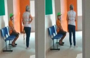 Moglie lega con la corda il marito e lo trascina a vaccinarsi