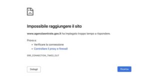 Siti Agenzia Entrate, Finanze, dogane e monopoli down