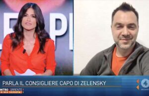 Controcorrente dà la parola a consigliere Zelensky: Moskva affondata da noi Controcorrente dà la parola a consigliere Zelensky. Lui: Moskva affondata da noi