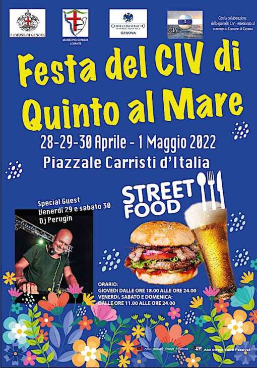 Festa del Civ Quinto con lo Street Food Festival dal 29 aprile al 1 maggio