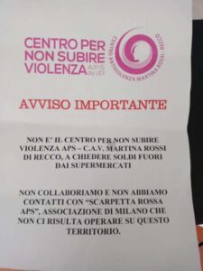 Volantino smentita-Centro per non subire violenza-Genova