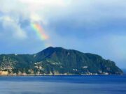 E dopo la pioggia l'arcobaleno sul Monte di Portofino