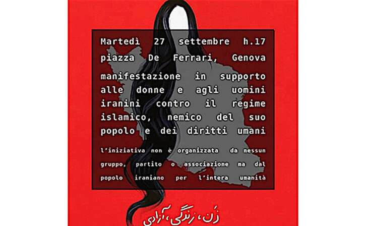 Oggi a De Ferrari manifestazione a sostegno del popolo iraniano