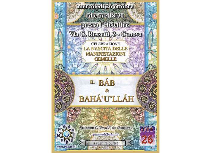 Comunità bahá'í di Genova festeggia il Bab e il Bahá’u’llá