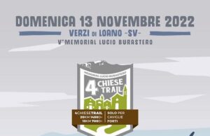 Tutto pronto per la quinta edizione del 4Chiese Trail a Loano 4Chiese Trail