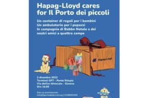 Un container con i doni per i bambini in arrivo nel porto di Genova Un container con i doni per i bambini in arrivo nel porto di Genova