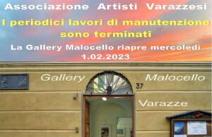 Dopo i lavori di manutenzione riapre al pubblico la Gallery Malocello di Varazze Dopo i lavori di manutenzione riapre al pubblico la Gallery Malocello di Varazze, luogo d'arte e cultura nel caratteristico centro storico