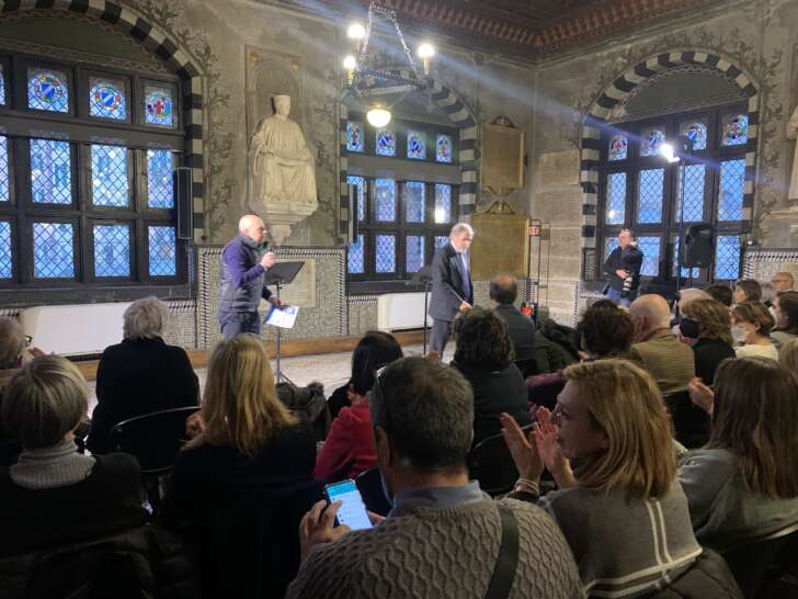 Ieri a Palazzo San Giorgio per “I porti delle storie” di Teatro Pubblico Ligure, appuntamento aperto dai saluti di Bucci, Signorini e Toti