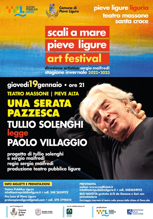 Il 19 gennaio Tullio Solenghi a Pieve Alta