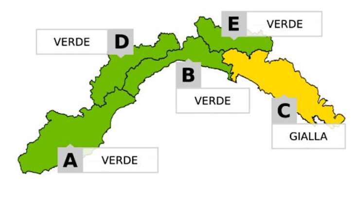 Arpal, Allerta gialla per piogge a Levante per domenica