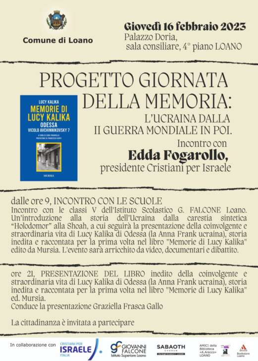 “Giorno della Memoria” a Loano, Edda Fogarollo racconta la tragedia della Shoah in “L'Ucraina dalla Seconda Guerra Mondiale in poi”