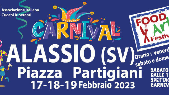 ​​Alassio Carnival Food Art Festival dal 17 al 19 febbraio, un villaggio gastronomico e animazione per i bambini