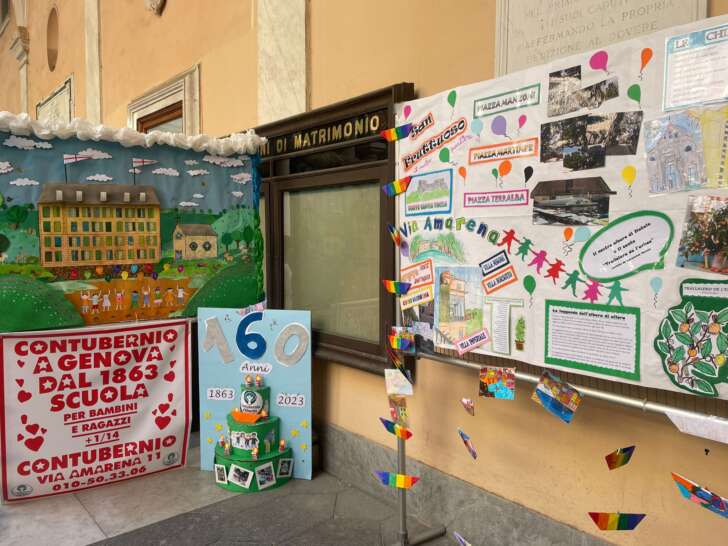 La mostra degli alunni della scuola Contubernio “Veleggiando su Genova”, inaugurata questa mattina a Palazzo Tursi e visitabile fino al 12 giugno