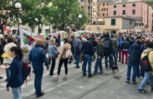 Valbisagno, 200 manifestanti in piazza Romagnosi per dire no alla Skymetro