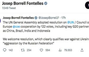 Onu, Cina e India astenuti: non riconosciuta aggressione russa. Sbugiardati Borrell e media schierati