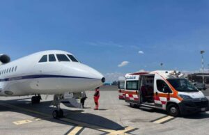 Bimba di 3 mesi portata con un Falcon da Catania al Gaslini di Genova Bimba di 3 mesi portata con un Falcon da Catania al Gaslini di Genova
