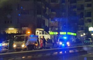 Incidente in corso Europa, mezzo a due ruote a terra Incidente in corso Europa, mezzo a due ruote a terra