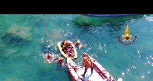 Le esercitazioni dei vigili del fuoco della Spezia a Lerici